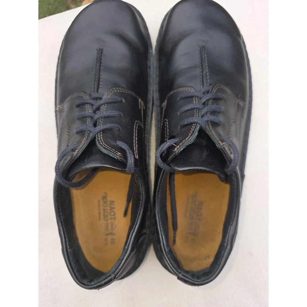 Naot Mens Chief Black Leather Hand Sewn Oxford Dress Shoes Size 43 US 10